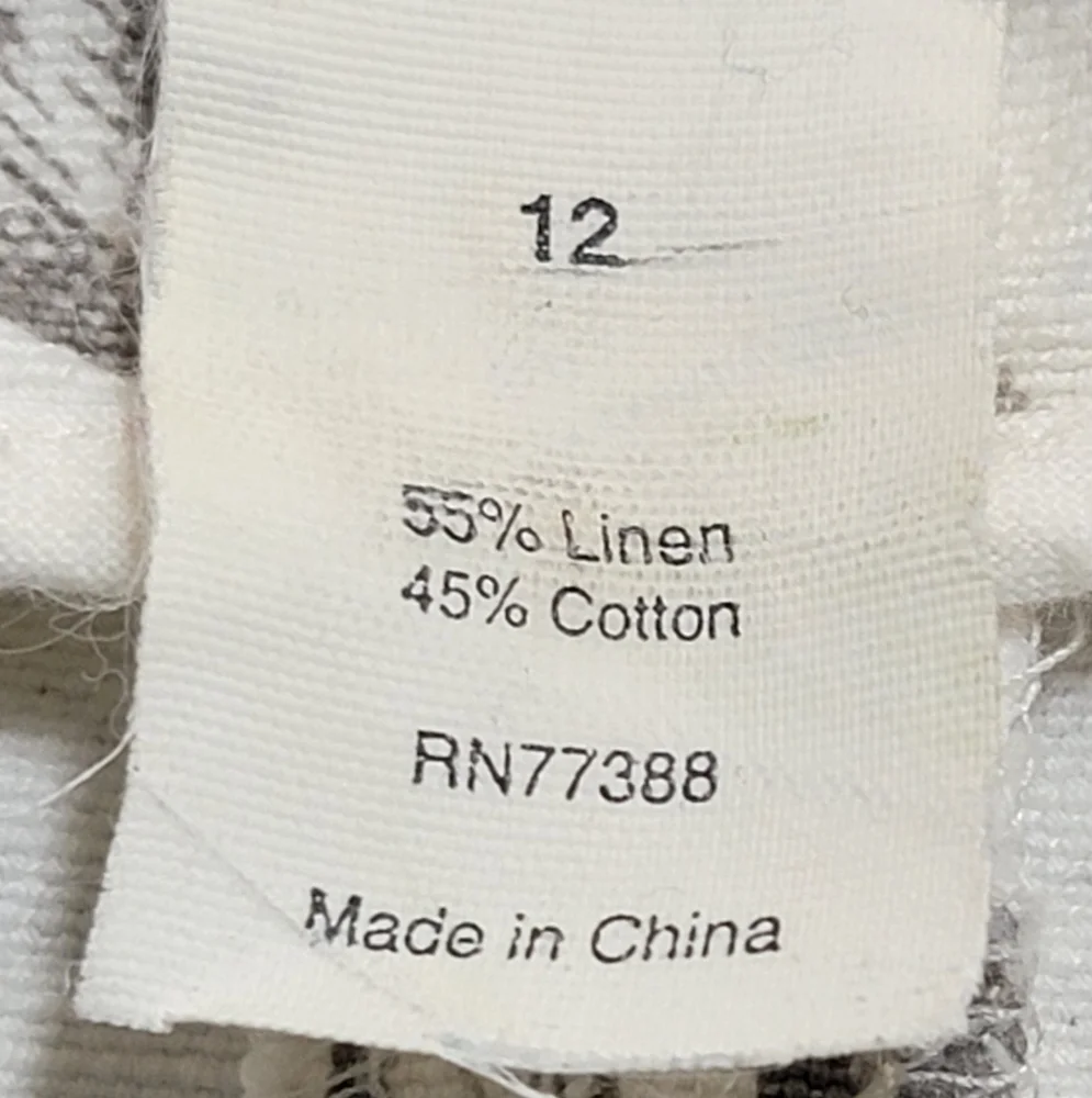 J. Crew floral print linen cotton blend A line skirt cream gray women's size 12